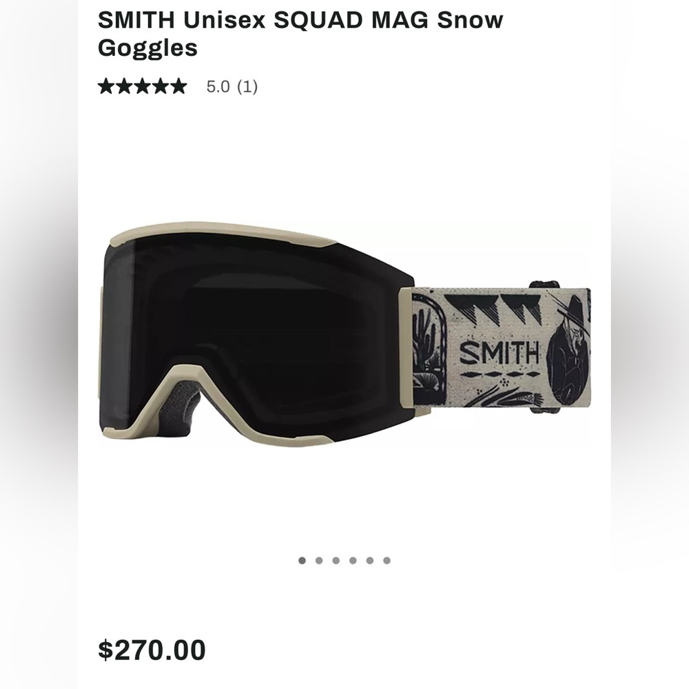 Smith Black and Cream Ski Goggles